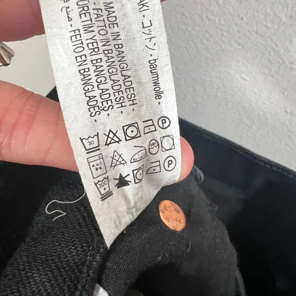 Zara High Rise Straight Leg Jeans Size 2 Black Denim Button Fly High Waist - Picture 12 of 12